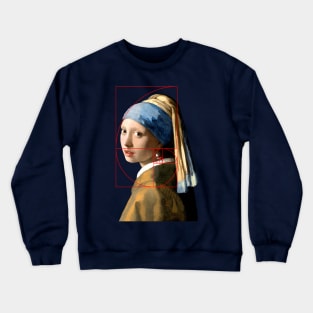 Vermeer Girl With Pearl Earring Fibonacci Sequence Crewneck Sweatshirt